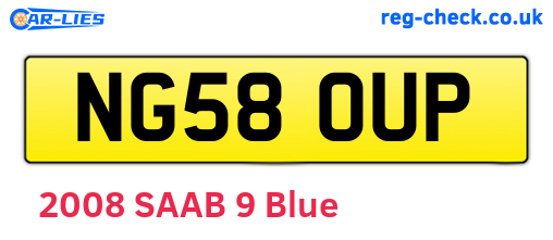 NG58OUP are the vehicle registration plates.