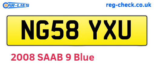 NG58YXU are the vehicle registration plates.