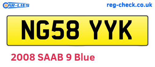 NG58YYK are the vehicle registration plates.
