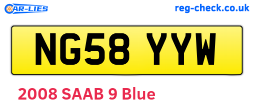 NG58YYW are the vehicle registration plates.