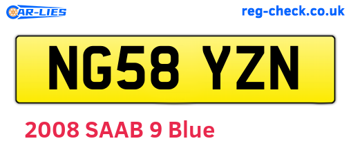 NG58YZN are the vehicle registration plates.