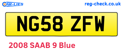 NG58ZFW are the vehicle registration plates.