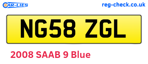 NG58ZGL are the vehicle registration plates.