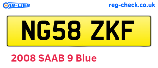 NG58ZKF are the vehicle registration plates.
