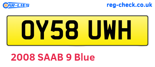 OY58UWH are the vehicle registration plates.
