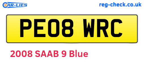 PE08WRC are the vehicle registration plates.