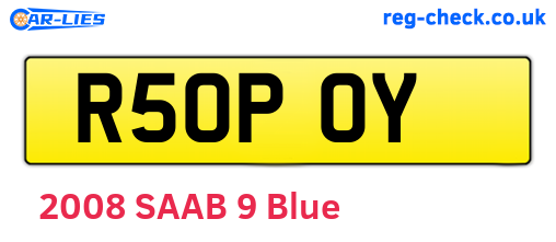 R50POY are the vehicle registration plates.