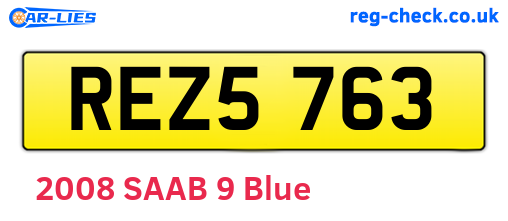 REZ5763 are the vehicle registration plates.