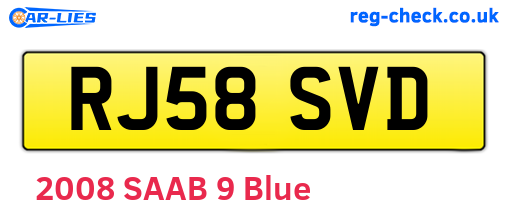 RJ58SVD are the vehicle registration plates.