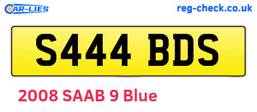 S444BDS are the vehicle registration plates.