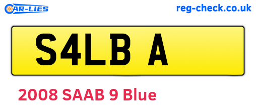 S4LBA are the vehicle registration plates.