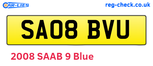 SA08BVU are the vehicle registration plates.