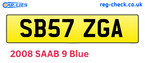 SB57ZGA are the vehicle registration plates.