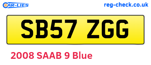 SB57ZGG are the vehicle registration plates.