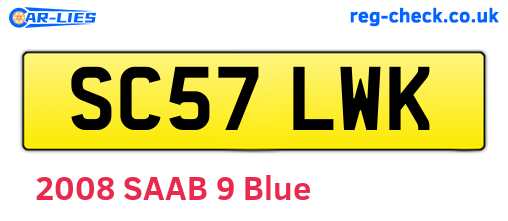 SC57LWK are the vehicle registration plates.