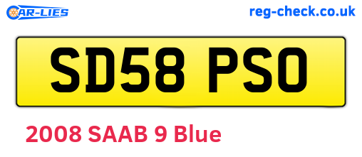 SD58PSO are the vehicle registration plates.