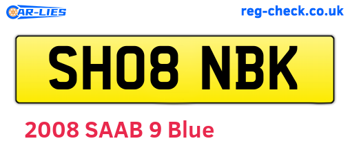 SH08NBK are the vehicle registration plates.