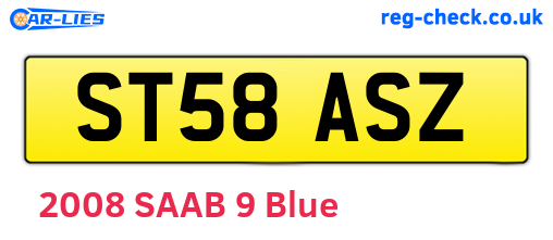 ST58ASZ are the vehicle registration plates.