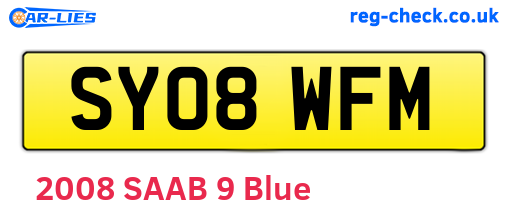 SY08WFM are the vehicle registration plates.