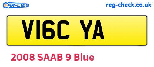 V16CYA are the vehicle registration plates.