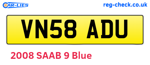 VN58ADU are the vehicle registration plates.