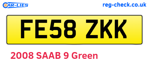 FE58ZKK are the vehicle registration plates.