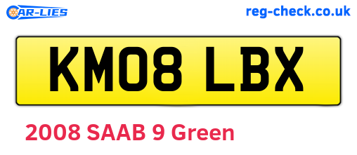KM08LBX are the vehicle registration plates.