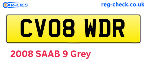 CV08WDR are the vehicle registration plates.