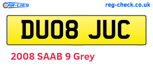 DU08JUC are the vehicle registration plates.