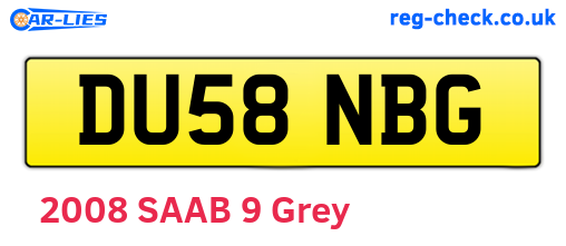 DU58NBG are the vehicle registration plates.