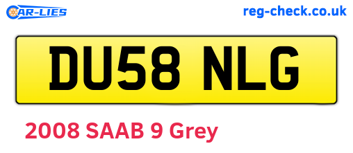 DU58NLG are the vehicle registration plates.