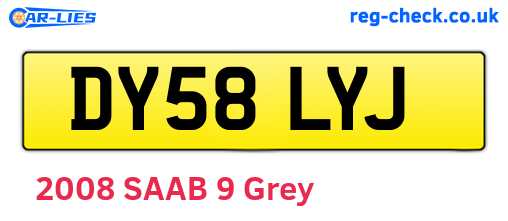 DY58LYJ are the vehicle registration plates.