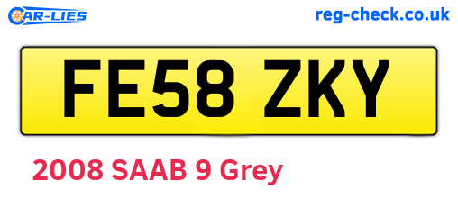 FE58ZKY are the vehicle registration plates.