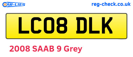 LC08DLK are the vehicle registration plates.