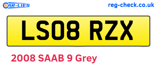 LS08RZX are the vehicle registration plates.