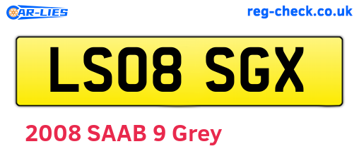 LS08SGX are the vehicle registration plates.