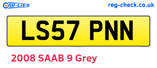 LS57PNN are the vehicle registration plates.