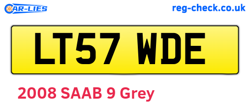 LT57WDE are the vehicle registration plates.