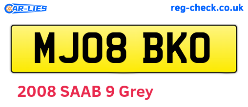 MJ08BKO are the vehicle registration plates.