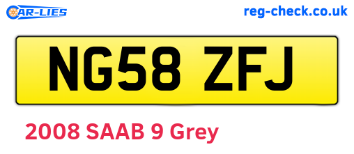 NG58ZFJ are the vehicle registration plates.