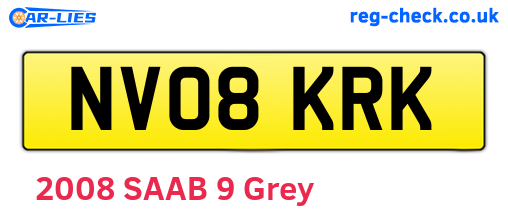 NV08KRK are the vehicle registration plates.