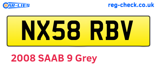 NX58RBV are the vehicle registration plates.
