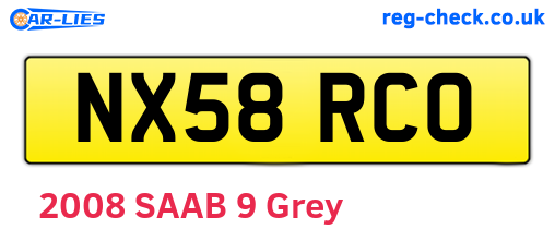 NX58RCO are the vehicle registration plates.