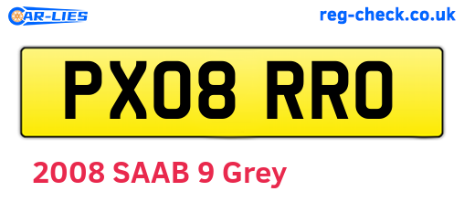 PX08RRO are the vehicle registration plates.