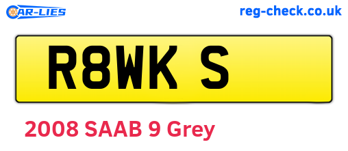 R8WKS are the vehicle registration plates.