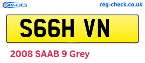 S66HVN are the vehicle registration plates.