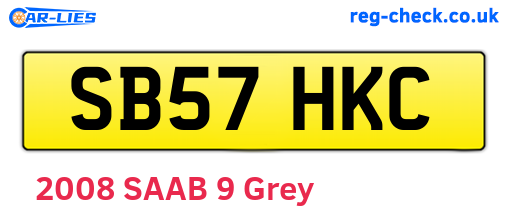 SB57HKC are the vehicle registration plates.