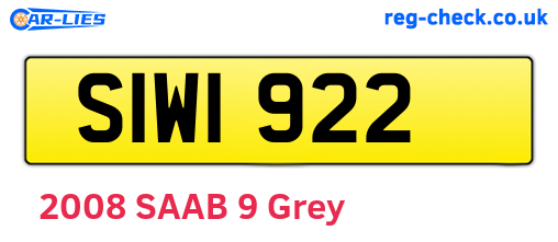 SIW1922 are the vehicle registration plates.