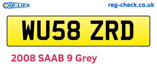 WU58ZRD are the vehicle registration plates.