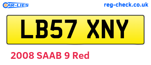 LB57XNY are the vehicle registration plates.